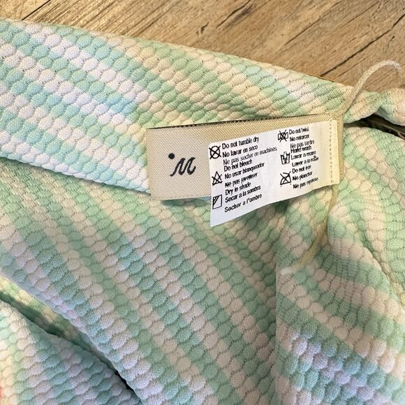 Maaji M STRIPES Floral Kristin Reversible Swimsuit * FLAWED* Seam Repair 1/4 In - Picture 10 of 14